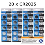 20x CR2025 3V LITHIUM CELL Button BATTERY 2025 Batteries Car Key Toy AU