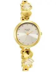 [Titan] Champagne Dial Analogue Metal Strap Watch in Gold