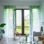 Tulle Curtain Willow Leaf Curtain Pastoral Style Sheer Curtains Bedroom