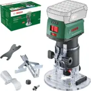 Bosch 18V Cordless Brushless Trim Router Inc 3mm Round Over Bit, Parallel Guide