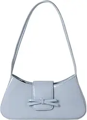 [Generic] PU Leather Fashion Handbag with Zipper Closure Everyday Purse Retro Trendy Underarm Bag Sweet Shoulder Bag for Women and Girls