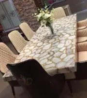 White Geode Agate Dining Table Top, Agate Counter Top Table, Handmade Deco 48x24