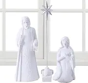 Whnbuij White Nativity Scene, White Nativity Set, Nativity Scene Set, Nativity Ornaments, Christmas Decorations for Christmas, Birthday, New Year
