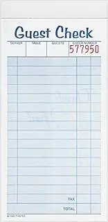Adams Guest Check Pads, 2-Part, Carbonless, White/Canary, 3-3/8" x 6-3/8", 50 Sets/Pad, 10 Pads/Pack (104-50SW)