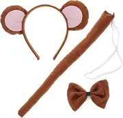 [CORHAD] 1 Set Monkey Ears Headband Halloween Hair Accessories Monkey Costume Animal Tail Animal Headband Halloween Costume Cosplay Accessories Halloween Cosplay Supplies Animal Costume