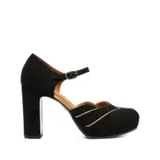 [Chie Mihara] Chie Mihara 100mm Platform Gold-detail Sandals 38 IT BLACK
