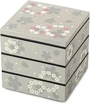 CtoC Japan Select CTC-124033 Heavy Box, Gray, 7.2 x 7.2 x 7.2 inches (182 x 182 x 182 mm), 6.0 Three-Tier, GY Rinka with Seal Lid
