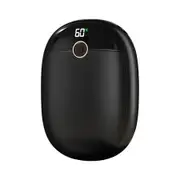 2 In 1 Portable Hand Warmer Rechargeable Pocket Heater with Digital Display for Camping Hunting Mans Woman Winter Gifts,Black