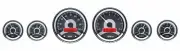 Dakota Digital Round Universal Analog Gauges Black Alloy Red VHX-1060-K-R