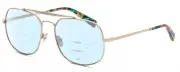Elton John LEMANS 1 Unisex Multi-Focus Blue Light Glasses Gold Psychedelic 57 mm