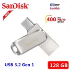 【SANDISK 晟碟】(全新版) 128GB ULTRA LUXE TYPE-C USB 3.2 雙用隨身碟(原廠5年保固 最高讀速400MB/S)