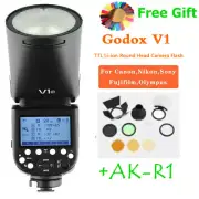 Godox V1C V1N V1S V1O V1F 2.4G TTL Speedlite Canon Nikon Flash Light Kit +AK-R1