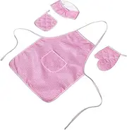 Abaodam 1 Set Chef Apron Set with Straps Cute for Baking and Cooking Safe Materials for Dress Up and Encouraging Culinary Skills