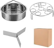 [HHWRT] Steamer Set, Stainless Steel Steamer Set, Stainless Steel Steamer Basket with Divider, Accessories Steamer Basket, Stainless Steel Steaming Pot Cookware for Veggie, Fish, Seafood Cooking