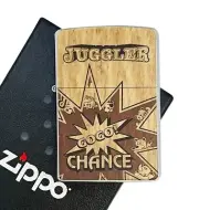 Zippo Oil Lighter Juggler GOGO Lamp Slot Light Brown Silver Regular Case Japan