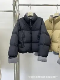 在飛比找樂天市場購物網優惠-韓國原版袖口撞色羽絨服女冬新款立領小個子短款簡約面包外套