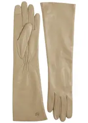 Handsome Stockholm Essentials Long Leather Gloves - Beige M