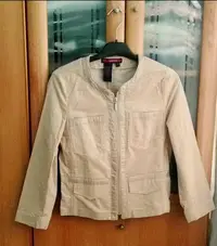 在飛比找Yahoo!奇摩拍賣優惠-BCBGMAXAZRIA 美國品牌 修身顯瘦絨布棉質外套07