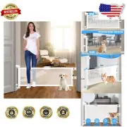 14" Retractable Dog Gate - Expandable Mesh Barrier for Small Pets, 59" Wide