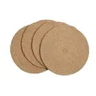 12 inch Round Natural Jute Placemats Set of 4 Heat Resistant Farmhouse Place ...