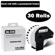 30ROLLS DK-2210 Shipping Label 1-1/7"x100' Compatible Brother QL-1050 QL-1050N