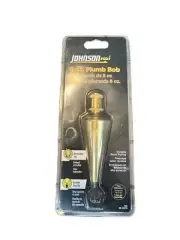 (New) JOHNSON LEVEL 8 oz Plumb Bob Brass Plated #108 SEALED PKG 40-0678
