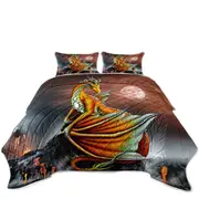 Fantasy Art Everly the Volcano Island Dragon Coverlet