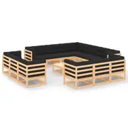 14 Piece Garden Lounge Set with Anthracite Cushions Pinewood vidaXL
