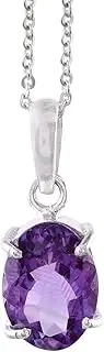 [Stone gems] Bhairaw Gems 11.00 Carat Deluxe Quality Katela Amethyst Silver 92.5 Plated Pendant/Locket Gemstone by Lab Certified(Top AAA+) Quality for Unisex, Silver, Amethyst, Silver, Amethyst