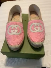 Gucci Terry Espadrilles Flats Size EU41 US 11 Pink NIB