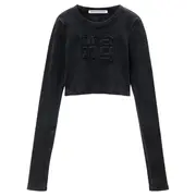 [Alexander Wang] Distressed Logo Longsleeve Tee