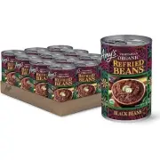 Amy' Organic Vegetarian Refried Black Beans 15.4 oz (Pack of 12) Exp 5/2025