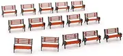 CWBPING 15 pcs O Scale Model Park Benches Platform Settee M205