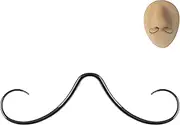 [6ixGosh] 14G/16G Mustache Septum Ring Septum Mustache Nose Ring Piercing Jewelry 316L Surgical Steel Septum Piercing Hanger, Black/Gold/Silver
