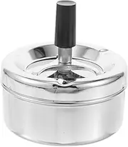 Minkissy Fireproof Covered Cigarette Ashtray Rotating Design for Easy Smoking Experience