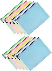 HOUDERCO 10pcs Mesh Zipper Pouch Bag Document Storage Envelopes for School Office and Travel Small Organizers for Stationery and Files