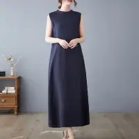 在飛比找momo購物網優惠-【Pure 衣櫃】日系無袖棉麻連身裙洋裝(KDDY-7080