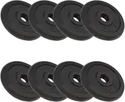 Weight Plates Set 8 Pack, 2.5kg Each, Cast Iron, Adjustable Barbell Weights for Men, Home Gym Equipment, Scratch Resistant Finish, Perfect for Workout and Strength Training
