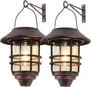 Solar Lantern Outdoor, Hanging Waterproof Solar Lights with Wall Mount