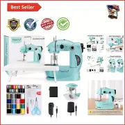 Portable Mini Sewing Machine with Extension Table - Beginner's Essential in Blue