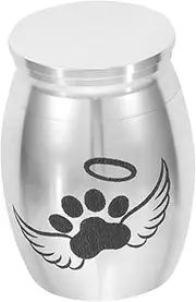 LIGHTAOTAO Metal Pet Urn for Ashes Miniature Cremation Urn for Cats Dogs Strong Keepsake with Lid Pet Memorial for Ashes Hair Convenient for Remembrance
