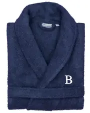 Linum Home Textiles Monogrammed Unisex Terry Bathrobe Small/Medium, (A-Z)