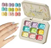 Apujent Gradient Gel Nail Polish - 9 Colors Gel Nail Polish Paint Sponging Gel | Sponge Pat Long-Lasting Beauty Care Rainbow Solid Manicure Art for Birthdays Girl Women
