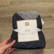 Pottery Barn Teen Quilted Patchwork Denim Pillow Cover Sham Standard