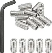 uxcell 1/2-13x1 Internal Hex Socket Set Grub Screws, 10 Pcs 304 Stainless Steel Cup Point Set Screw with Hex Key Wrench for Door Handles Bathroom Fixtures