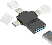 OTG Adapter USB 3.0 Female(3in1)Lightning Micro Type C Male Converter for Apple Iphone 14 13 12 Pro Max Ipad compatible for Samsung LG Android Thunderbolt Camera Mouse Keyboard Card Reader Flash Drive