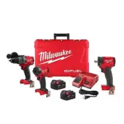 Milwaukee Hammer Drill + Impact Driver Kit w/ Impact Wrench 18V Li-Ion Brushless