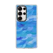 Galaxy S25 Ultra Clear Magnetic Case Blue Scales by Katie Over