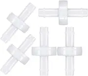 Gyorwst 5Pcs Check Valve PVDF Wear- One-Way Check Valve for Fuel Gas Liquid Air 1/4 Inch 6 mm