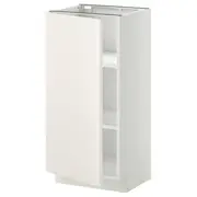 METOD base cabinet with shelves, white/Veddinge white, 40x37x80 cm